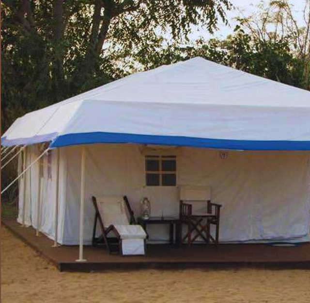 Three Conical Tent Front View