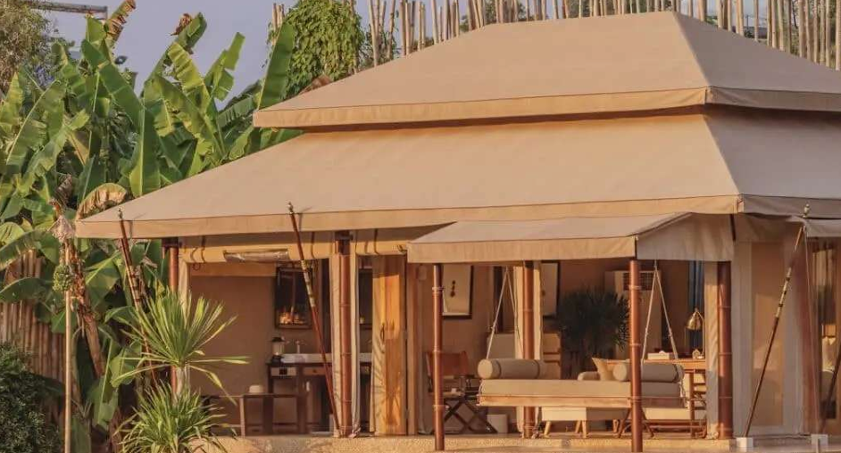 Three Conical Tent Front View