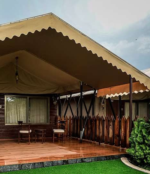 Two Conical Tent Side View